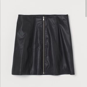 H&M A-line mini faux-leather skirt
